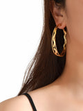 Load image into Gallery viewer, Gold Silver Geometric Statement Big Hoop Dangle Earrings Girls Party
