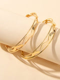 Load image into Gallery viewer, Gold Silver Geometric Statement Big Hoop Dangle Earrings Girls Party