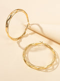 Load image into Gallery viewer, Gold Silver Geometric Statement Big Hoop Dangle Earrings Girls Party