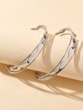 Load image into Gallery viewer, Gold Silver Geometric Statement Big Hoop Dangle Earrings Girls Party