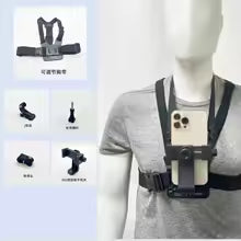 Chest Mount Strap for First Person Shooting, Sports Camera Phone Holder Outdoor Cycling Live Streaming Accessory