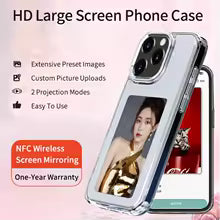 AERMY NFC Phone Case Crystal Clear Style Smart E Ink Screen Phone Cover for IPhone 13 14 15 16 Por Max Plus