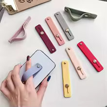 Colored Mobile Phone Grip and Stand – Compact, Multi-Functional Push-Pull Ring Holder with Secure Hand Band