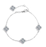 Load image into Gallery viewer, S925 Silver Four Leaf Grass Diamond Bracelet Full D Moissanite Adjustable Chain Wedding Engagement Party Women Birthday Gift