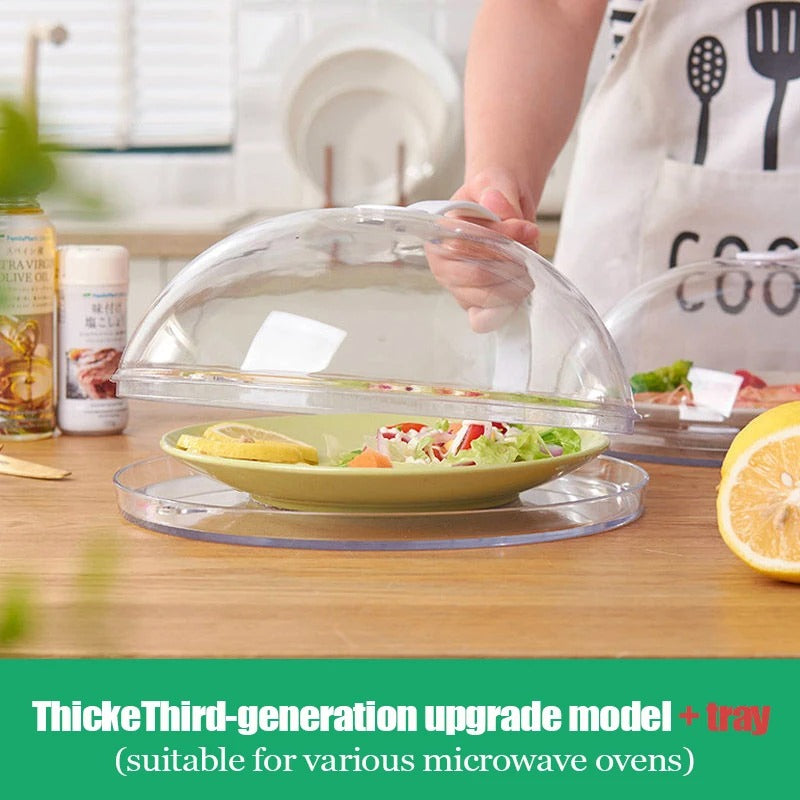 Microwave Splash Cover High Temperature Resistant Microwave Guard Lid Transparent Food Heating Cover with Steam Vent and Handle