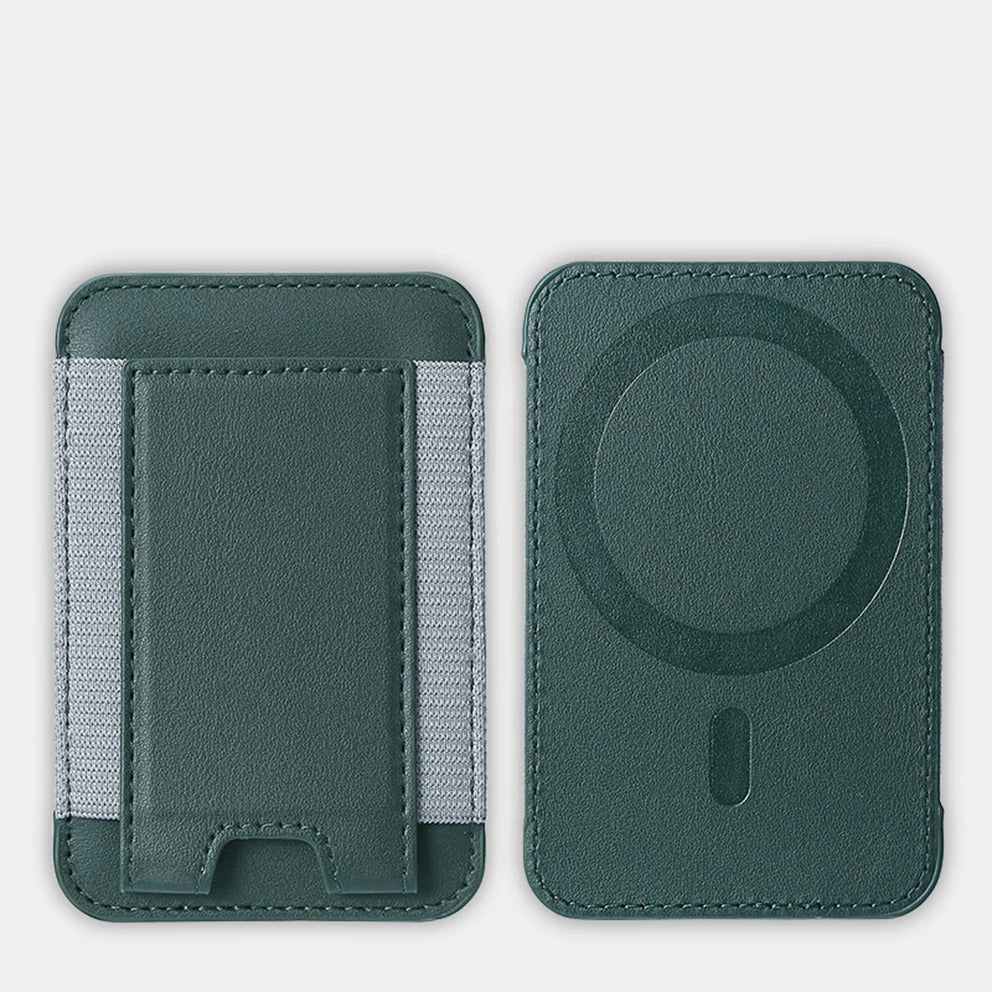For Magsafe Card Holder Wallet Elastic Leather Pattern Case For iPhone 16 15 12 13 14 17Pro Max S25 Ultra Magnet Phone Bag Cover
