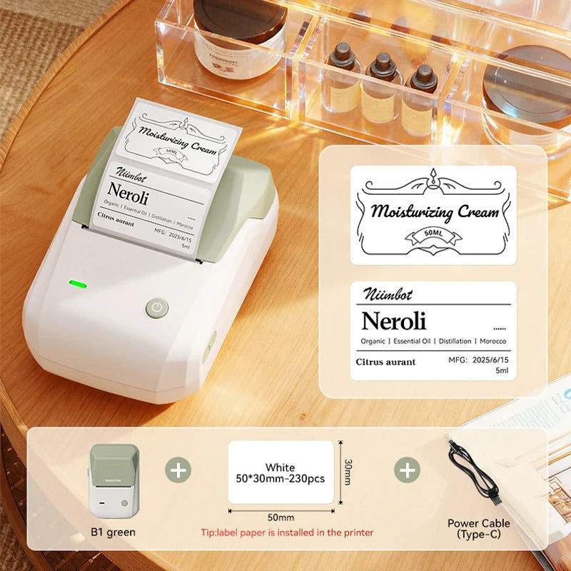 NIIMBOT B1 Portable Thermal Printer With Tapes 2 Inch Adhesive Label Printer Mini Bluetooth Sticker Maker Support Smartphones PC