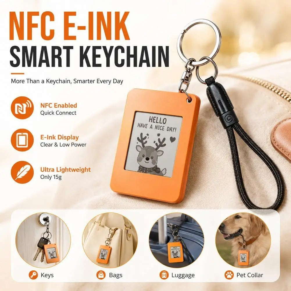 NFC E-Ink Phone Charm for iphone Battery-Free Smart Tag Customizable Display Bag Pendant Accessory