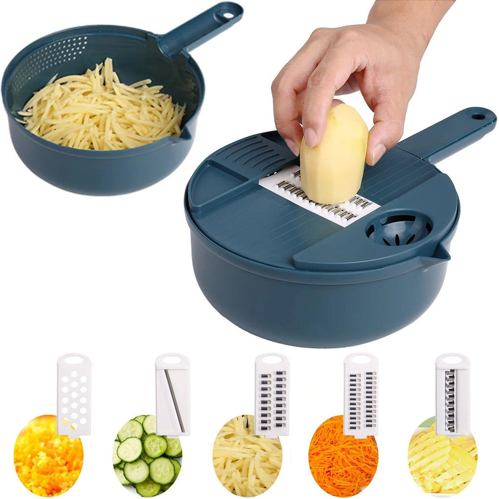 9-In-1 Multifunctional Vegetable Chopper Radish Carrot And Potato Chopper Manual Shredding And Slicing Machine Kitchen Tool