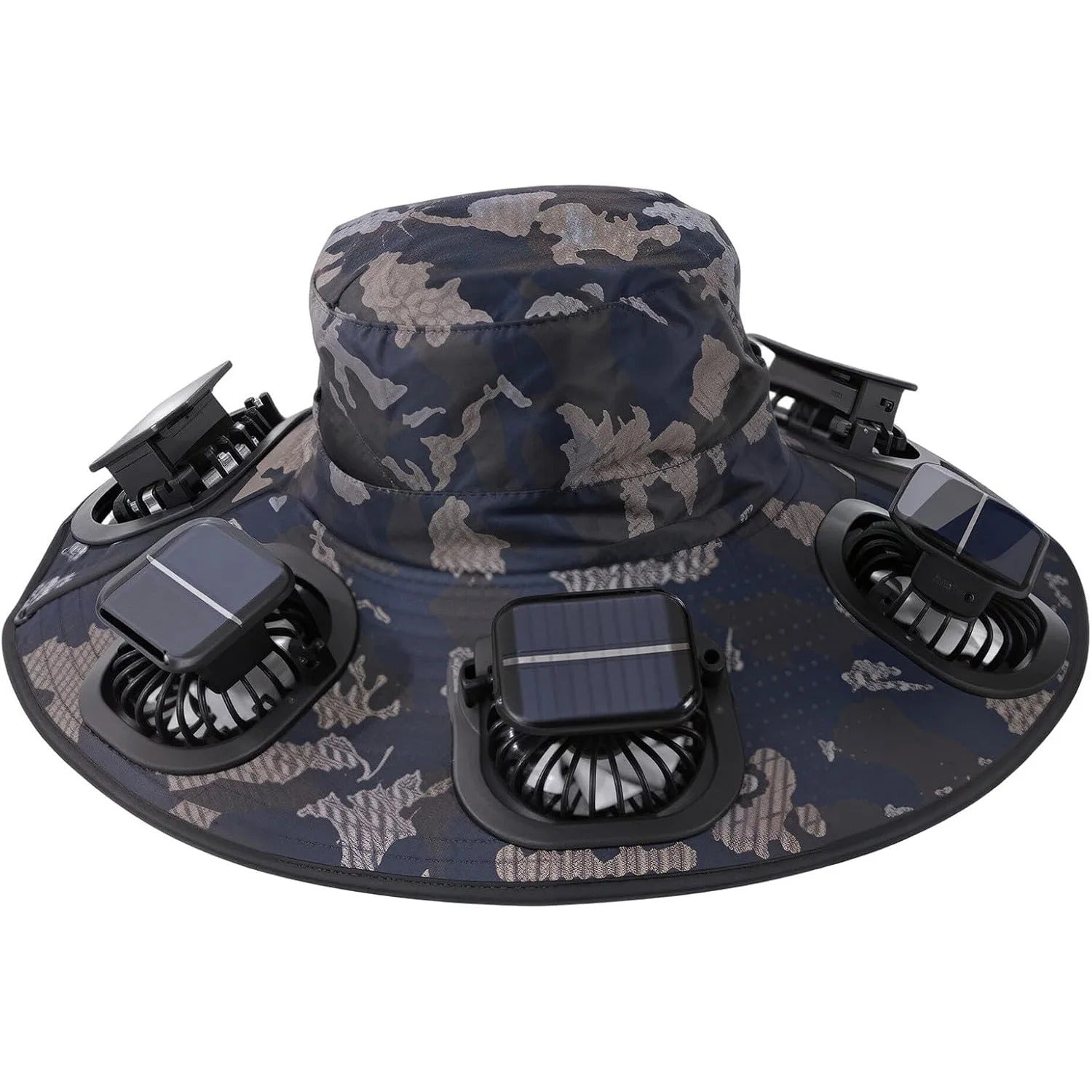 New Summer 6 Fans Solar Fan Hat Breathable UV Protection Wide Brim Sun Cap Fan Visor Cap For Men Outdoor Hiking Camping Fishing