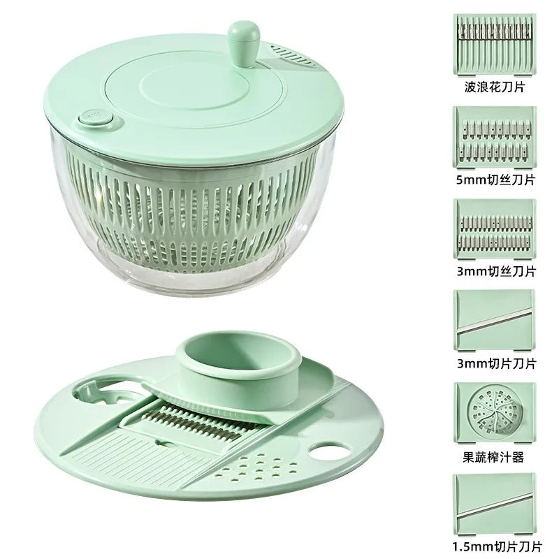 Multi-Functional Vegetable Salad Dehydrator Vegetable Cutter Household Cucumber and Potato Slices Drain Basket Fruit Drain Water