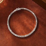 Load image into Gallery viewer, Rrjzz 3mm/4mm/5mm D-Color Full Moissanite Tennis Bracelet 16cm/17cm/18cm/19cm Eternal Charm Bracelets for Women Jewelry Gifts