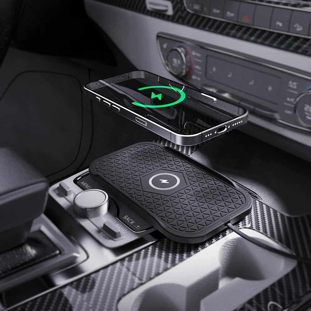 Bonola Silicone Car Wireless Charger Non-Slip Pad for iPhone 17/16/15/14/13 Series Induction Fast Wireless Charging for Samsung