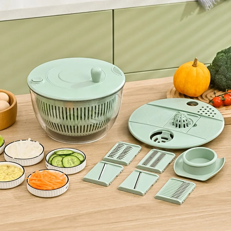 Multi-Functional Vegetable Salad Dehydrator Vegetable Cutter Household Cucumber and Potato Slices Drain Basket Fruit Drain Water