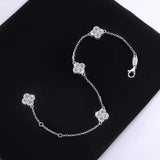 Load image into Gallery viewer, S925 Silver Four Leaf Grass Diamond Bracelet Full D Moissanite Adjustable Chain Wedding Engagement Party Women Birthday Gift