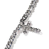 Load image into Gallery viewer, Colorful Flower Cuban Chain Full Paved Iced Out Bling Cubic Zirconia Cross Charms Baguette CZ Cuban Chain HipHop Jewelry