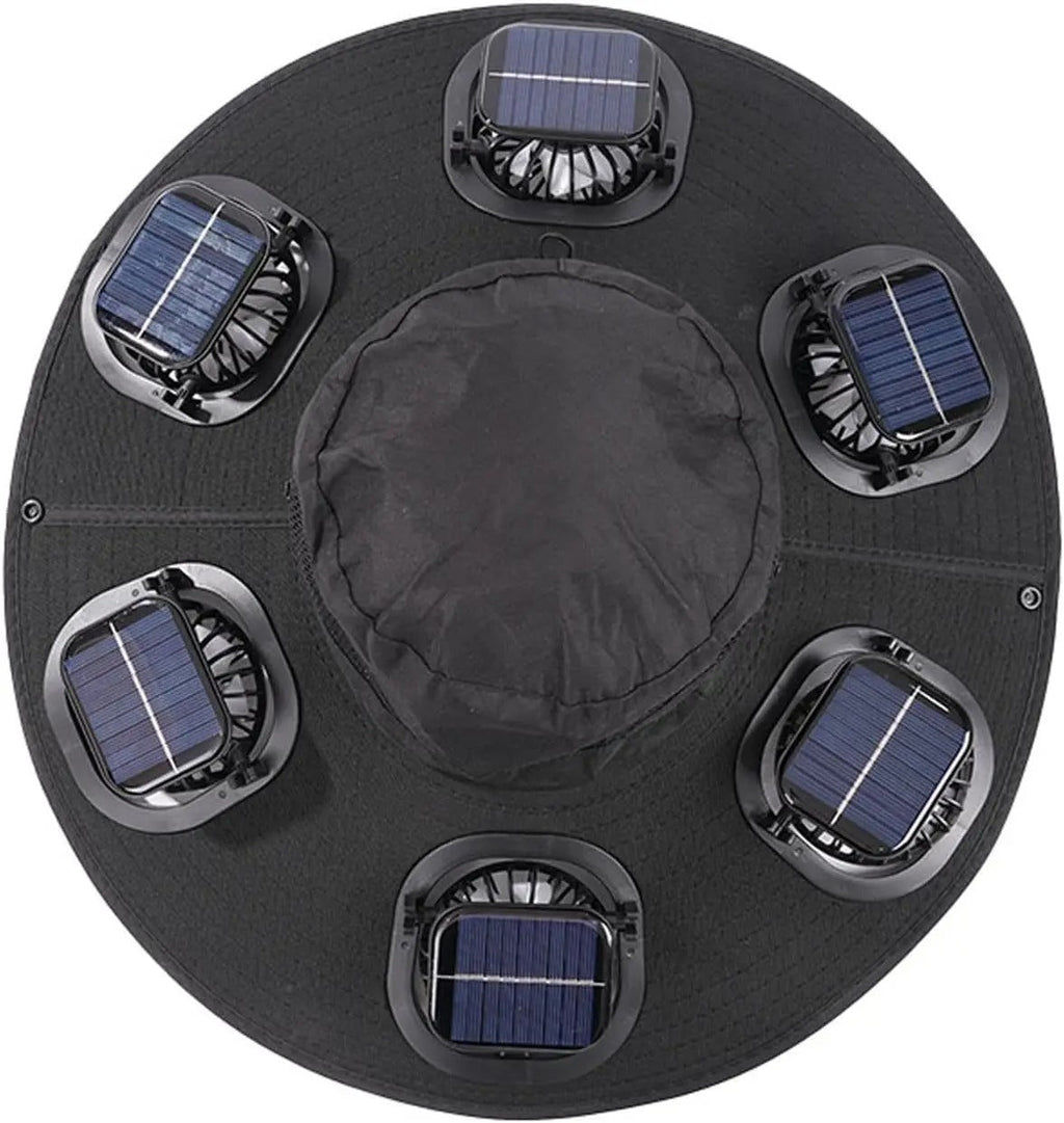 New Summer 6 Fans Solar Fan Hat Breathable UV Protection Wide Brim Sun Cap Fan Visor Cap For Men Outdoor Hiking Camping Fishing