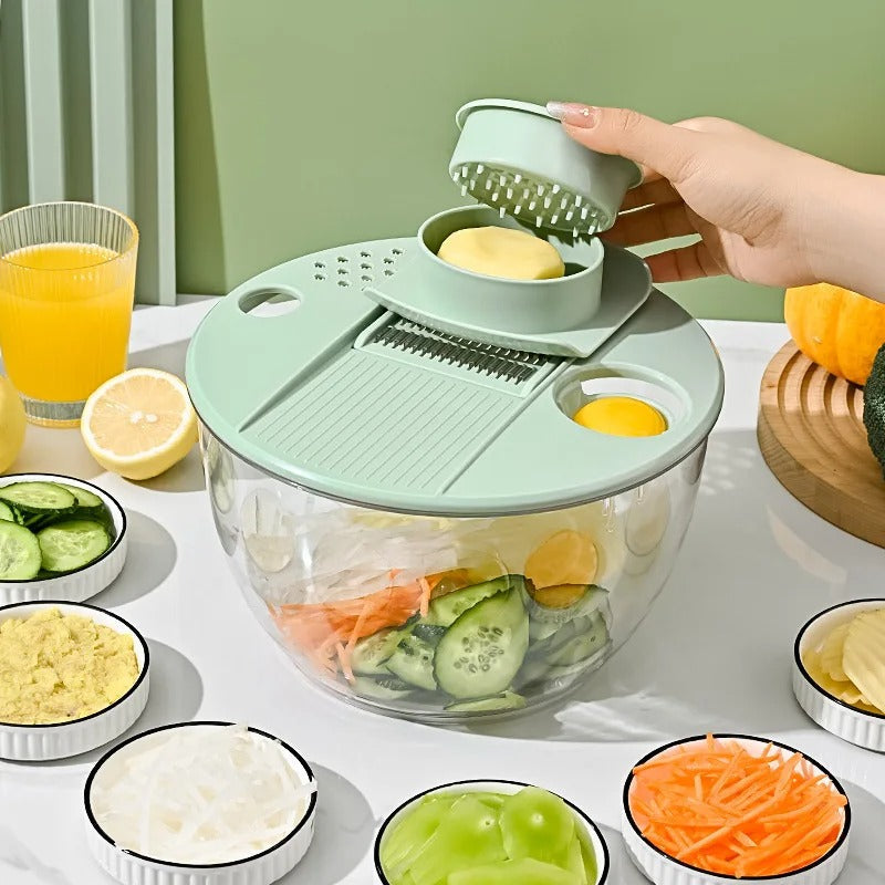 Multi-Functional Vegetable Salad Dehydrator Vegetable Cutter Household Cucumber and Potato Slices Drain Basket Fruit Drain Water