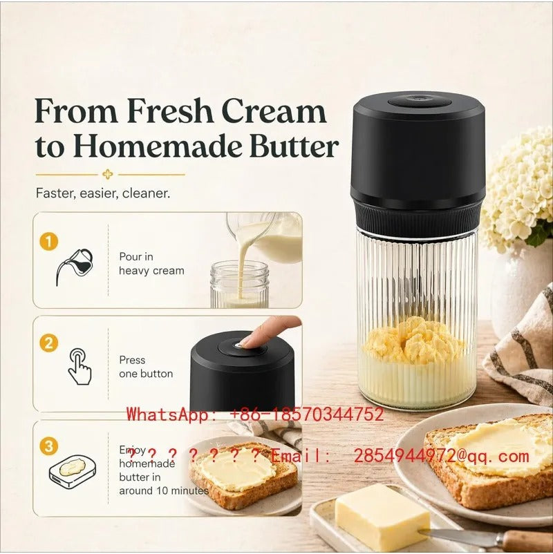 Manual & Electric Dual Use Butter Churn Machine Cream Mixer for Bakery Homemade Butter Making