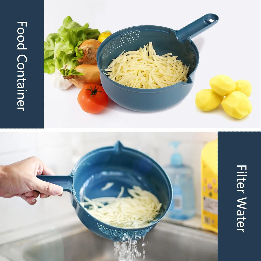 9-In-1 Multifunctional Vegetable Chopper Radish Carrot And Potato Chopper Manual Shredding And Slicing Machine Kitchen Tool