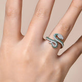 Load image into Gallery viewer, CHARMING Original Snake Moissanite Rings Handmade Lab Diamond Open Ring S925 Silver Men Woman Party Fine Jewelry Gifts Wholesale