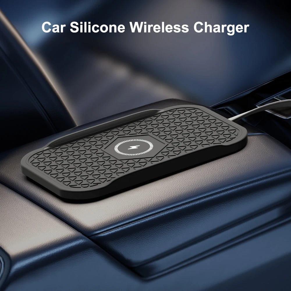Bonola Silicone Car Wireless Charger Non-Slip Pad for iPhone 17/16/15/14/13 Series Induction Fast Wireless Charging for Samsung