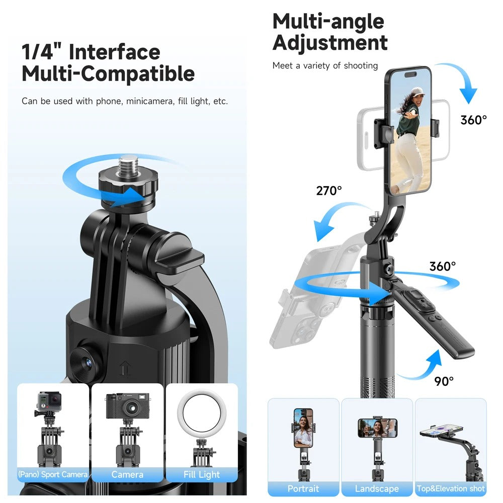 AI Smart Gimbal Tripod Selfie Stick Foldable 360° Auto Follow-Up Face Tracking Gimbal All-in-one Phone Holder For smartphone