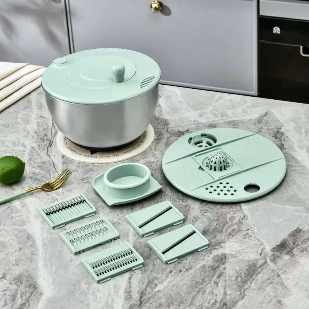 Multi-Functional Vegetable Salad Dehydrator Vegetable Cutter Household Cucumber and Potato Slices Drain Basket Fruit Drain Water
