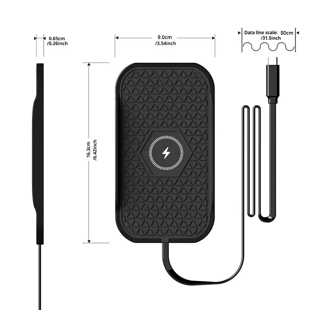 Bonola Silicone Car Wireless Charger Non-Slip Pad for iPhone 17/16/15/14/13 Series Induction Fast Wireless Charging for Samsung