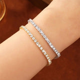 Load image into Gallery viewer, Rrjzz 3mm/4mm/5mm D-Color Full Moissanite Tennis Bracelet 16cm/17cm/18cm/19cm Eternal Charm Bracelets for Women Jewelry Gifts