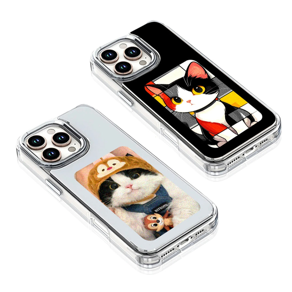 AERMY NFC Phone Case Crystal Clear Style Smart E Ink Screen Phone Cover for IPhone 13 14 15 16 Por Max Plus