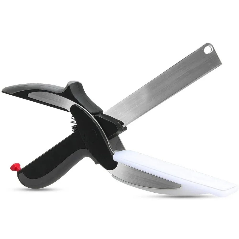 2 In 1 Multi Stainless Steel Shear Household Vegetable Separable Barbecue Steak Cutting Scissors Kitchen Tool Fruit Knife