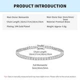 Load image into Gallery viewer, Rrjzz 3mm/4mm/5mm D-Color Full Moissanite Tennis Bracelet 16cm/17cm/18cm/19cm Eternal Charm Bracelets for Women Jewelry Gifts