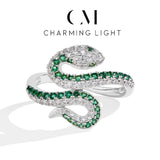 Load image into Gallery viewer, CHARMING Original Snake Moissanite Rings Handmade Lab Diamond Open Ring S925 Silver Men Woman Party Fine Jewelry Gifts Wholesale