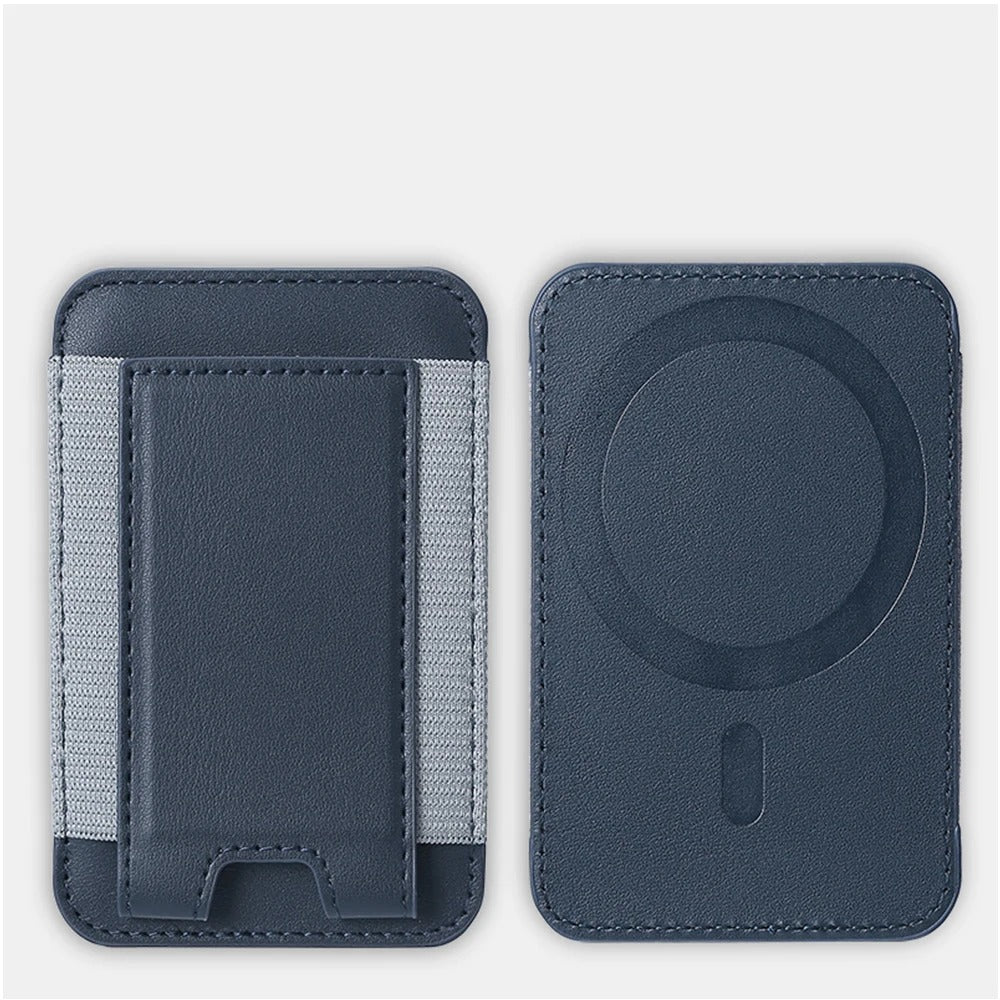 For Magsafe Card Holder Wallet Elastic Leather Pattern Case For iPhone 16 15 12 13 14 17Pro Max S25 Ultra Magnet Phone Bag Cover