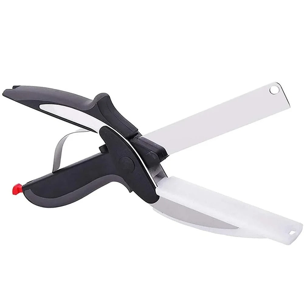 2 In 1 Multi Stainless Steel Shear Household Vegetable Separable Barbecue Steak Cutting Scissors Kitchen Tool Fruit Knife