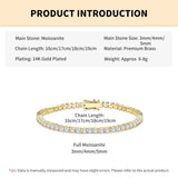 Load image into Gallery viewer, Rrjzz 3mm/4mm/5mm D-Color Full Moissanite Tennis Bracelet 16cm/17cm/18cm/19cm Eternal Charm Bracelets for Women Jewelry Gifts