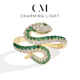 Load image into Gallery viewer, CHARMING Original Snake Moissanite Rings Handmade Lab Diamond Open Ring S925 Silver Men Woman Party Fine Jewelry Gifts Wholesale
